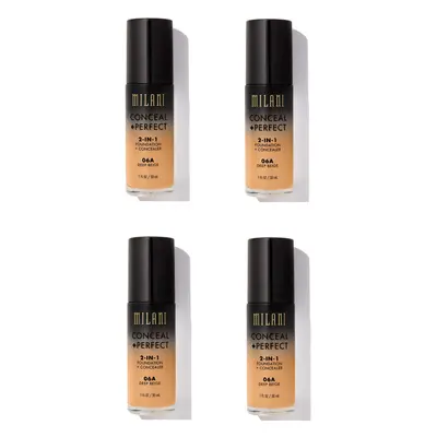 Milani Conceal And Perfect In Foundation + Concealer Deep Beige 30ml x4