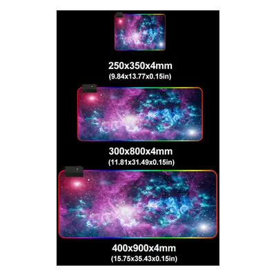 (M) RGB Mouse Pad Soft Rubber Anti-slip USB Powered Starry Sky LED Glowing Gaming Keyboard Pad D