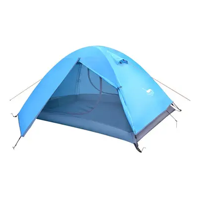 (Blue) Backpacking Tent Person Aluminum Pole Lightweight Camping Tent Double Layer Portable Hand