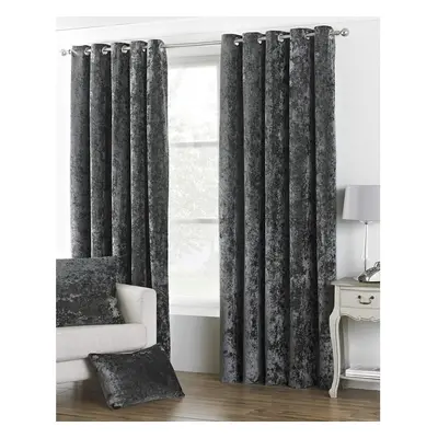 (46 x 54in, Pewter) Riva Paoletti Verona Eyelet Curtains