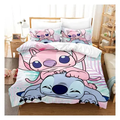 (Style 09, Double(200X200CM/3PCS)) Stitch Kids Bedding Single Double Duvet King Cover