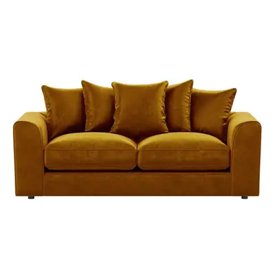 (Gold, Seater) Brooklyn Plush Velvet Fibre & Seater Sofa Set