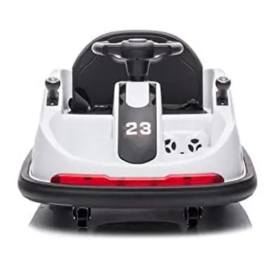 Allkindathings Ride On Toy Car Drift Bumper Car Spinning Action 12V Electric Car Toy - WHITE