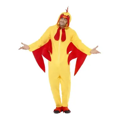 Smiffy's Adult Men's Chicken Costume, Hooded All In One, Party Animals, Serious - chicken costum