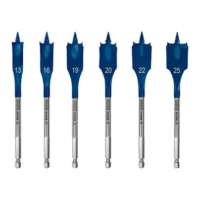 6x EXPERT Self Cut Speed Spade Drill Bit Set (for Softwood, Particleboard, Ã mm, Professional A