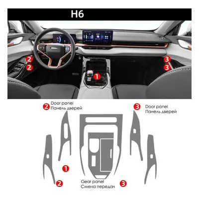 (H6) Tpu Transparent Film For Haval H6 3rd Generation Car Interior Sticker Center Console Gear N