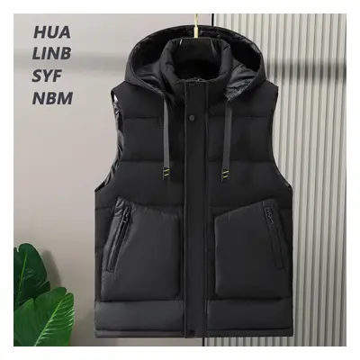 (black, 6XL) Plus Size S-8xl Autumn Sleeveless Jackets Men Waistcoat New Fashion Men&apos;s Warm