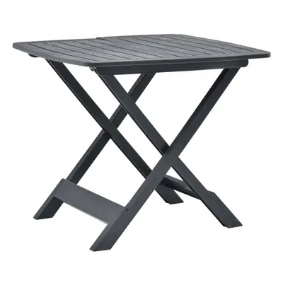 vidaXL Folding Garden Table Plastic Anthracite 79x72x70cm Bistro Outdoor Desk