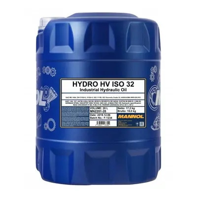 MANNOL 20L HV ISO Hydraulic OIl ISO Viscosity Grade