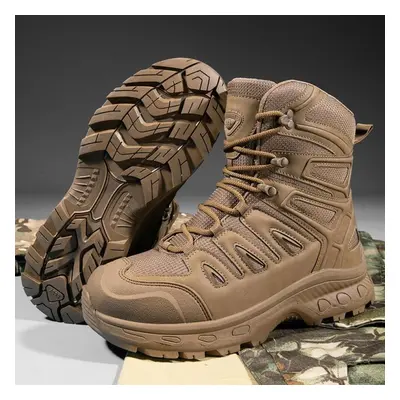 (khaki, 42) Men&apos;s Hiking Shoes Outdoor Boots Training Plus Size