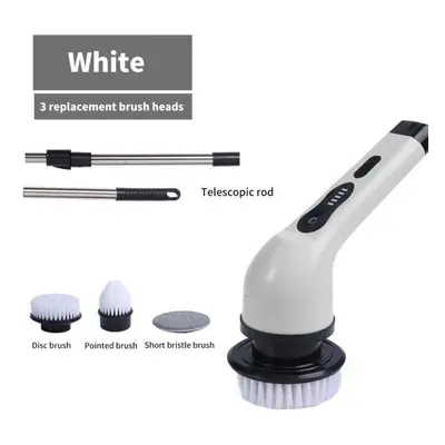 (white, in 1) 9-in-1 Multifunctional Wireless Electric Cleaning Brush Household Kitchen Bathroom