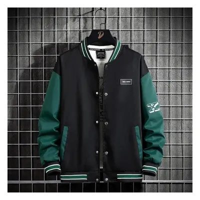 (black, XL) 10xl Plus Size Baseball Jacket Men Fashion Casual Patchwork Jacket Coat Male Varsity