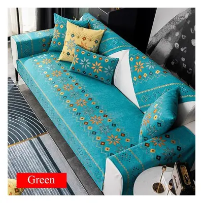 (green, 110x240cm 1pcs) Bohemia Sofa Mat Covers For Living Room Non-slip Universal Sofa Cushion 