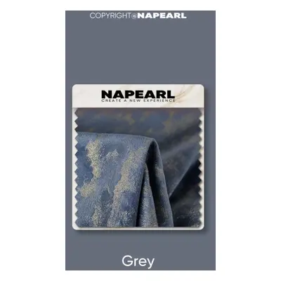 (grey, W300cm x L270cm) 1pc Napearl 80% Blackout Luxurious Velvet Fabric With Hot Stamping Proce