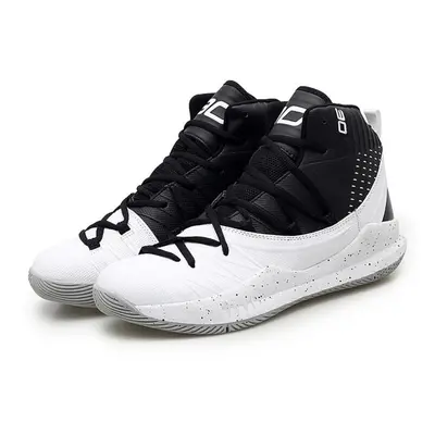 (white,black, 39) Men&apos;s/women&apos;s High-top Fashion Basketball Shoes Non-slip Wear-resist