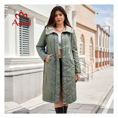 (green, 3XL) Astrid Women&apos;s Autumn Winter Parka Plus Size Woman Clothing Long Padding Warm 