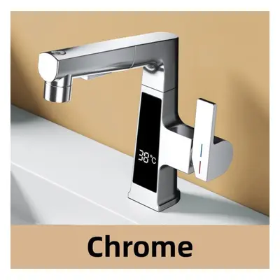 (chrome) Led Bathroom Faucet Intelligent Temperature Sensor Digital Display Faucet Brass Basin T