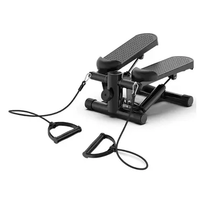 (black) Mini Stepper For Exercise At Home With Resistance Bands Lcd Display Capacity 100kg Stair