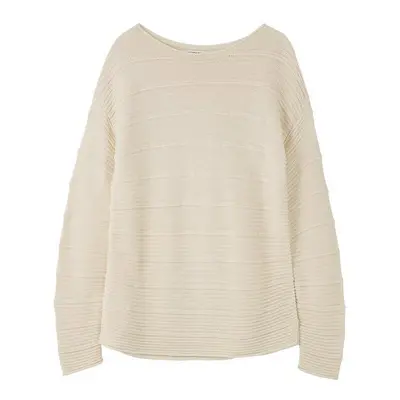 (8, Cream) LightHouse Women's Pearl Crew Neck Jumper - Ladies Warm Round Neck Sweater