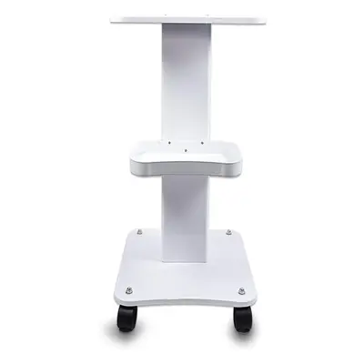 (White) Rolling Trolley Stand Mobile Shopping Cart with Wheels Beauty Instrument Storage Tray