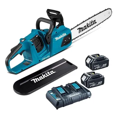 Makita DUC405 Twin 18v 36v LXT Li-Ion Cordless Brushless Chainsaw 40cm 2x5ah