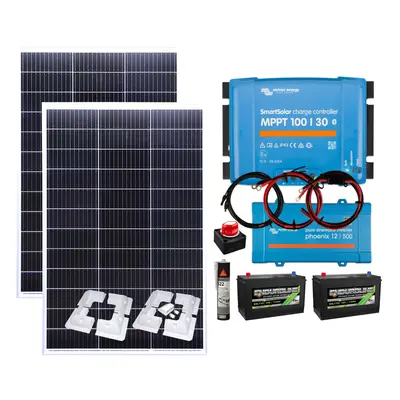 Victron 300w Mono Solar Panel Kit MPPT Battery Charging Controller,Inverter with Mounting , Endu