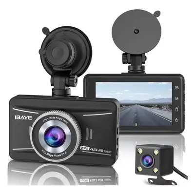 Dash Cam Front and Rear, 1080P Full HD Dual Dashcam In Car Dual Dashboard Camera