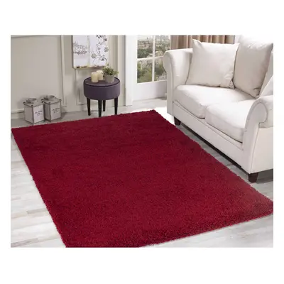 (160cm x 230cm (5ft 4" x 7ft 8")) Soft Thick Luxury Modern Shaggy Rug Red