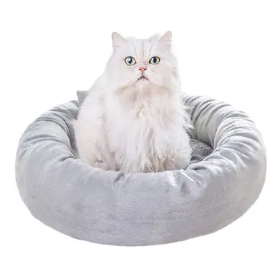 (L) Soft Warm Pet Dog Cat Round Deep Sleeping Mat Non-slip Wear-resistant Bed House Kennel