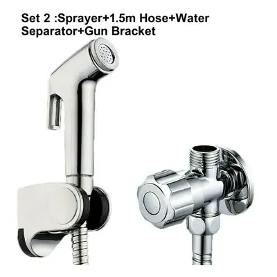 (Set 2) 3PCS/SET Handheld Toilet Bidet Douche Sprayer Shower Hose Bracket Bathroom