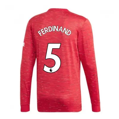 (S) Man Utd Adidas Home Long Sleeve Shirt (FERDINAND 5)