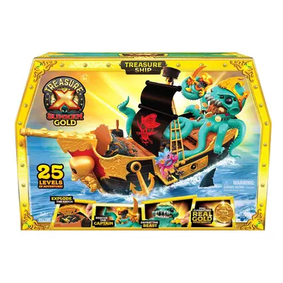 Treasure X Sunken Gold Treasure Ship Playset - Levels of Adventure | Find Guaranteed Real Gold D