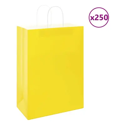 (yellow, x x cm) vidaXL Paper Bags pcs with Handles Brown 21x11x36 cm Paper Grocery Bag