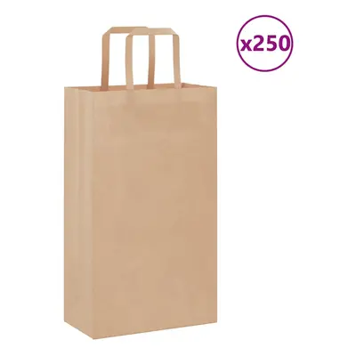 (brown, x x cm/ pcs) vidaXL Paper Bags pcs with Handles White 21x11x28 cm Paper Grocery Bag