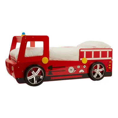 Premier Housewares Red Fire Engine Bed For Kids Toddlers And Babies Decorated Junior Beds For Ch