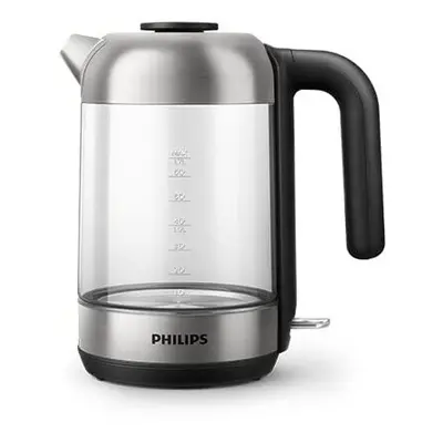 Philips Electric Kettle - 1.7L Capacity with Spring Lid and Indicator Light, Glass, Pirouette Ba