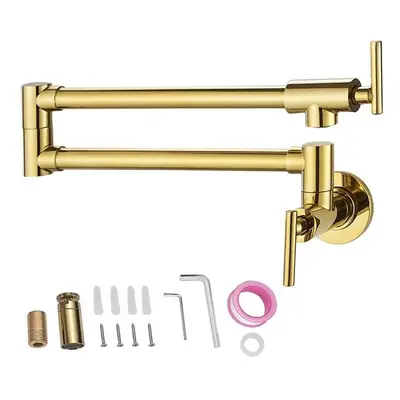 Vevor BGSLTYCJSHT13G7C0V0 Solid Brass Commercial Wall Mount Kitchen Stove Faucet, Gold