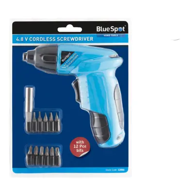 Bluespot 4.8v Rechargeable Battery Cordless Screwdriver Drill With Bit Set