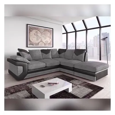 (Black Grey, Right Corner Sofa) Classic Dino 3+2 and Corner Luxuries Sofa