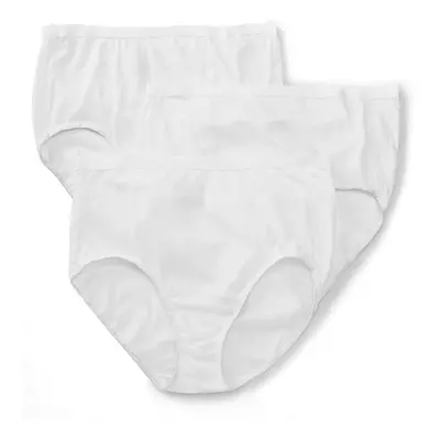 Fruit of the Loom Women's Fit for Me Plus Size Cotton Brief Panties - Pack 3DBRWHP White