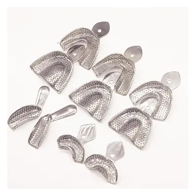 (5 pairs Mixed) Dental Lab Equipment L/m/s Size Upper Lower Stainless Steel Impression Trays Den