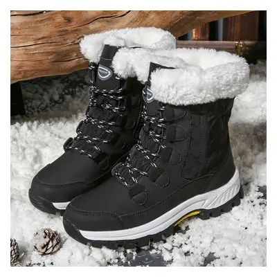 (black, 39) Tuinanle Women Snow Boots Waterproof Non-slip Warm Winter Boots Thick Fur Platform S