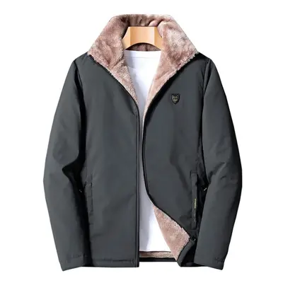 (grey, XXXXXL) Men Winter New Casual Classic Warm Thick Fleece Parkas Jacket Coat Men Autumn Fas