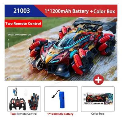 (red, Handle + Gesture Remote Control) New 4wd Drift Remote Control Car Handle Gesture Sensing M