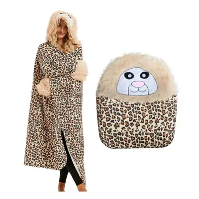 (One Size C) Hooded Blanket Wearable Plush Hoodie Cloak Warmth Comfortable Sloth Blanket