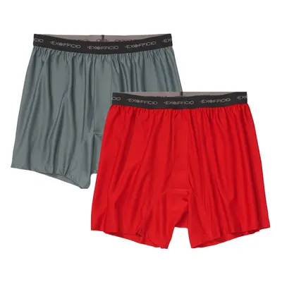 ExOfficio Men's Give-n-Go Boxer Pack Charcoal/Bolero Red Small