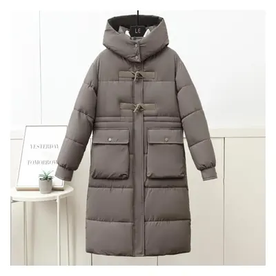 (laurel green, 3XL) Winter Jackets Woman Overcoat Hooded Plus Size Fashion Loose Thick Warm Long