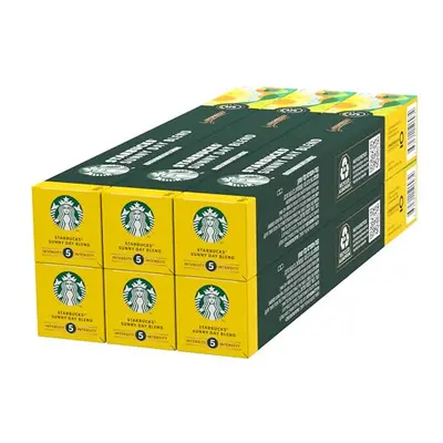 STARBUCKS Sunny Day Blend by Nespresso, Blonde Roast, Coffee Capsules x (60 Capsules)