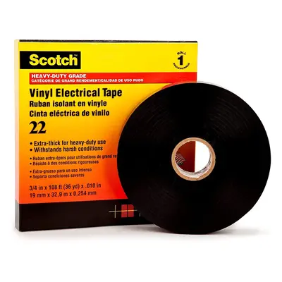 3M scotch vinyl electrical insulation tape, mm x 33m, 0.25 mm, black (223833)