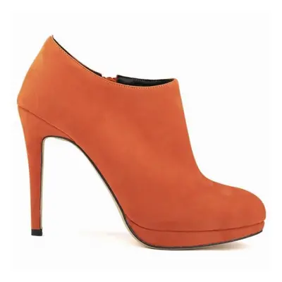 (orange, 6.5) Ladies Sexy Faux Velvet Platform High Heels Short Boots Women Autumn Winter Casual